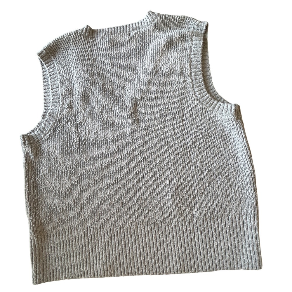Free People Beach Gray V-Neck Ribbed Knit Sweater Vest Size M OB1734754‎ - Picture 2 of 6